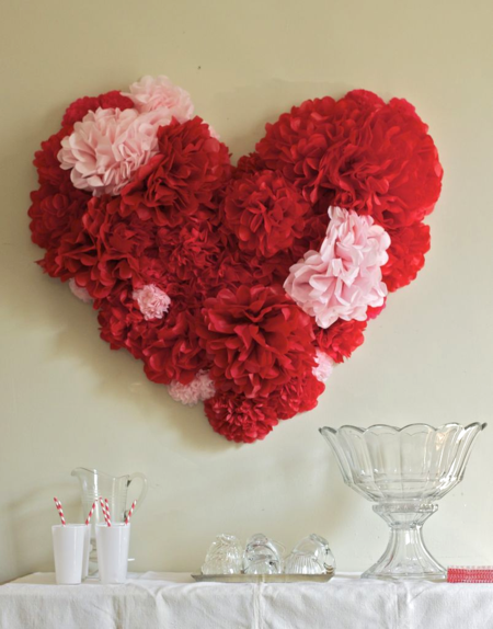 DIY Valentine's Day Tissue-Paper Wall Heart