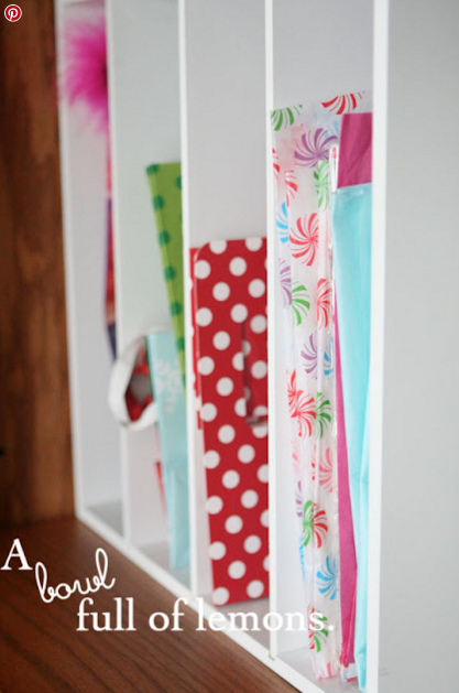 Genius Wrapping Paper Organizer Ideas - Blue i Style